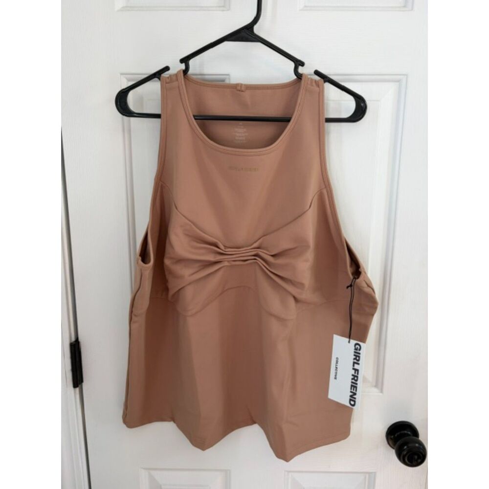 Girlfriend Collective Brown Quinn Tank Top Twist Cinched Size 6X